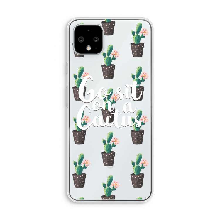Cactus quote: Pixel 4 XL Transparant Hoesje