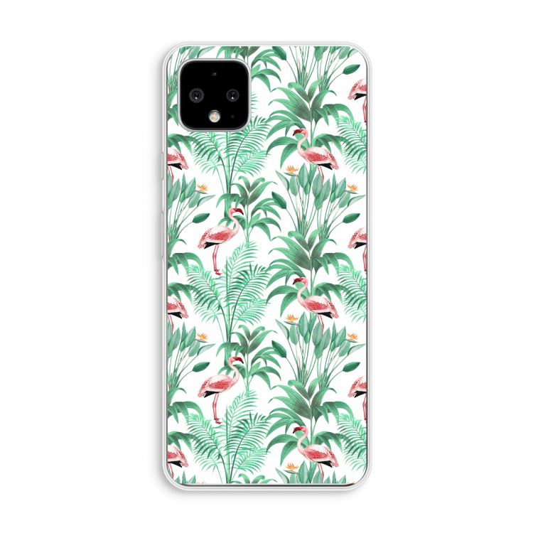 Flamingo bladeren: Pixel 4 XL Transparant Hoesje