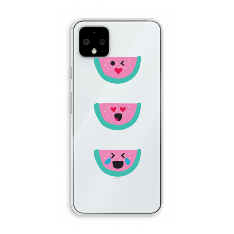 Smiley watermeloen: Pixel 4 XL Transparant Hoesje