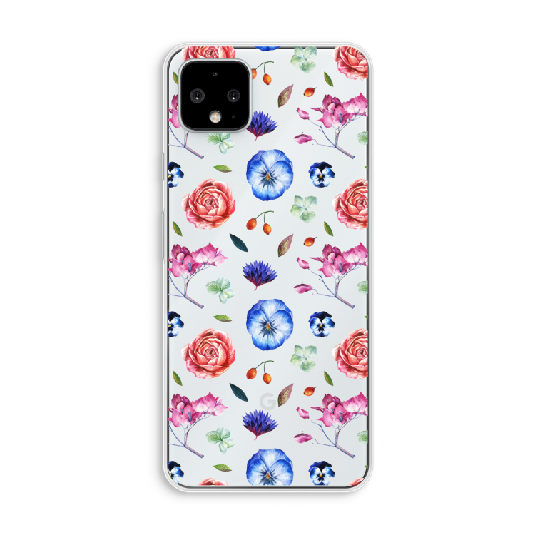 Bloemetjes: Pixel 4 XL Transparant Hoesje