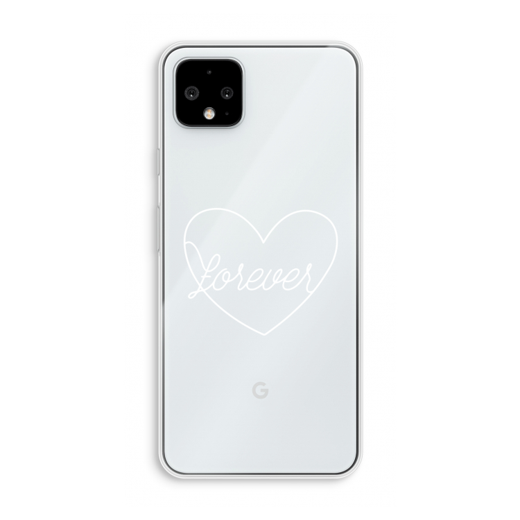 Forever heart pastel: Pixel 4 XL Transparant Hoesje