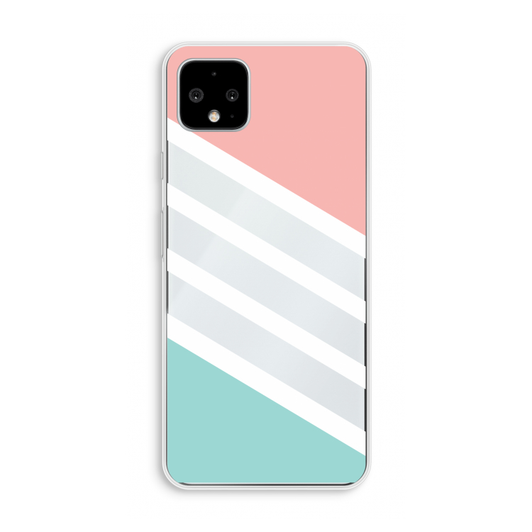 Strepen pastel: Pixel 4 XL Transparant Hoesje