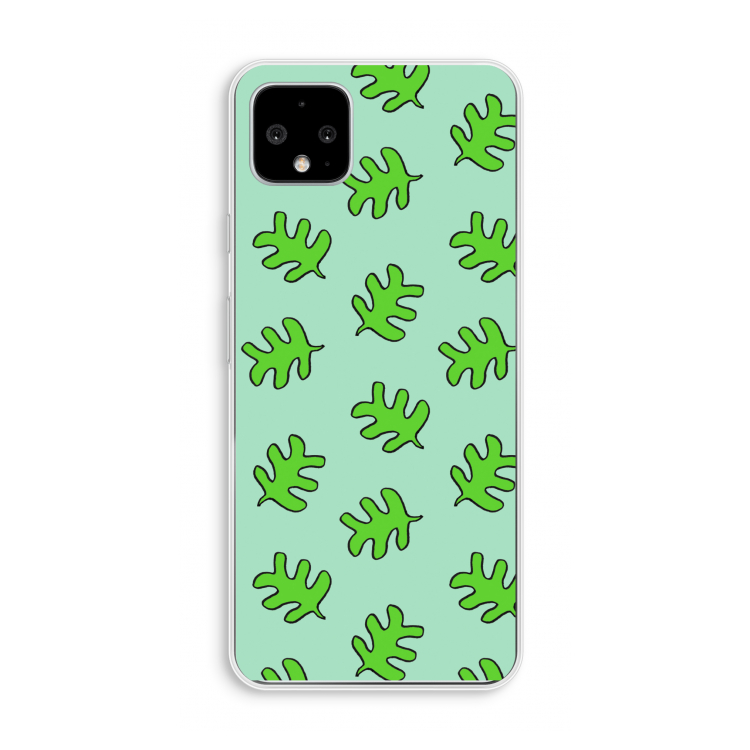 Groene blaadjes: Pixel 4 XL Transparant Hoesje