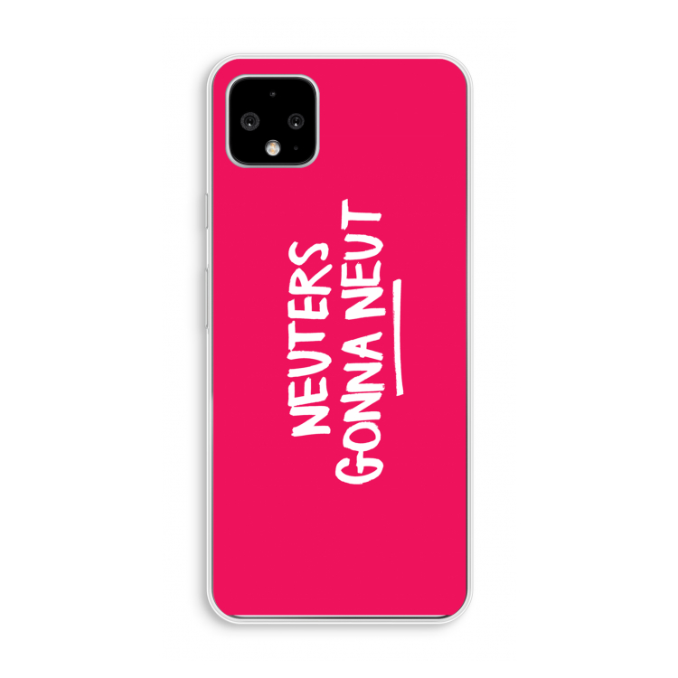 Neuters (roze): Pixel 4 XL Transparant Hoesje
