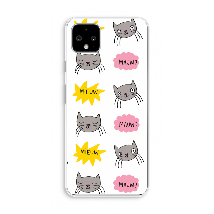 Meow: Pixel 4 XL Transparant Hoesje