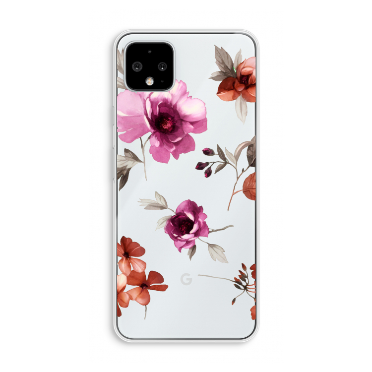 Geschilderde bloemen: Pixel 4 XL Transparant Hoesje