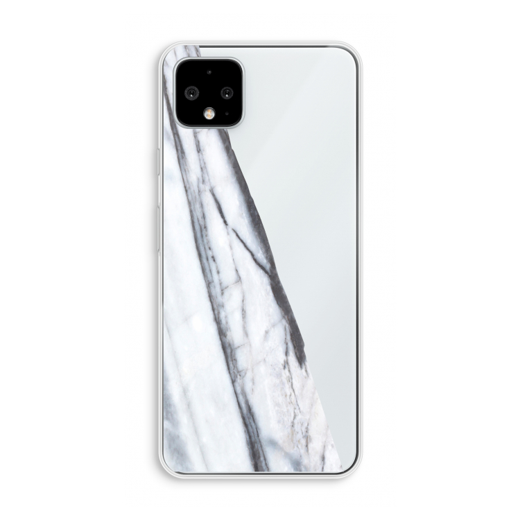 Gestreepte marmer: Pixel 4 XL Transparant Hoesje