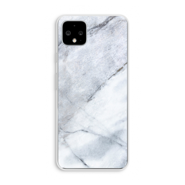 Witte marmer: Pixel 4 XL Transparant Hoesje