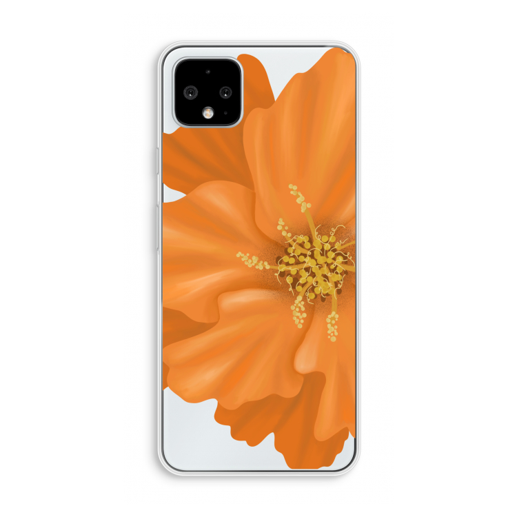 Orange Ellila flower: Pixel 4 XL Transparant Hoesje