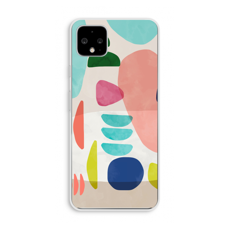 Bold Rounded Shapes: Pixel 4 XL Transparant Hoesje