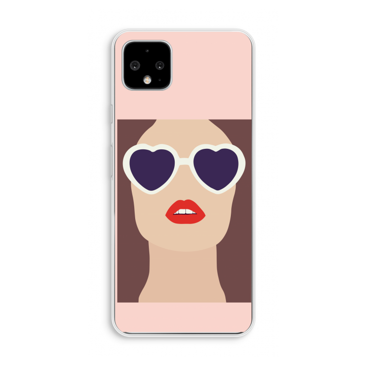 Red lips: Pixel 4 XL Transparant Hoesje