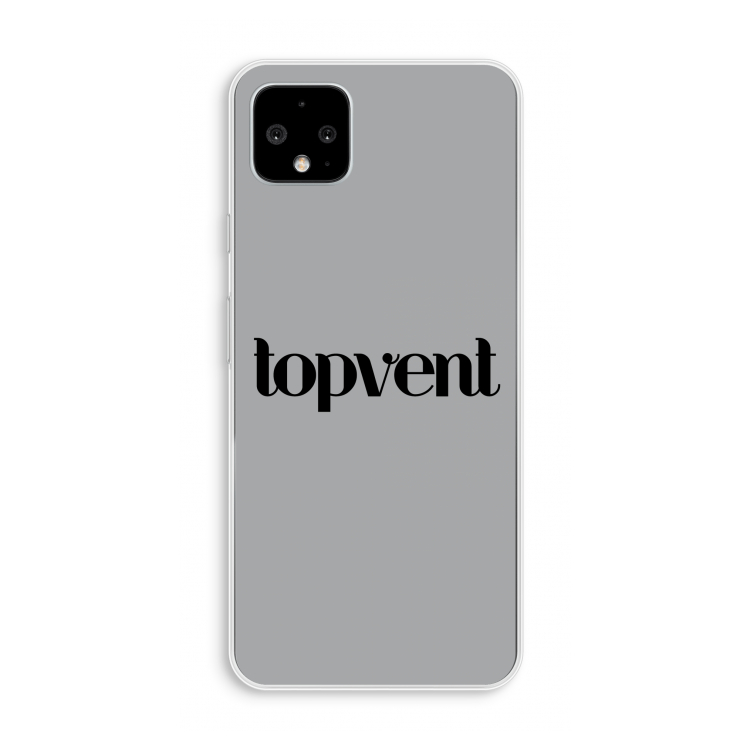 Topvent Grijs Zwart: Pixel 4 XL Transparant Hoesje