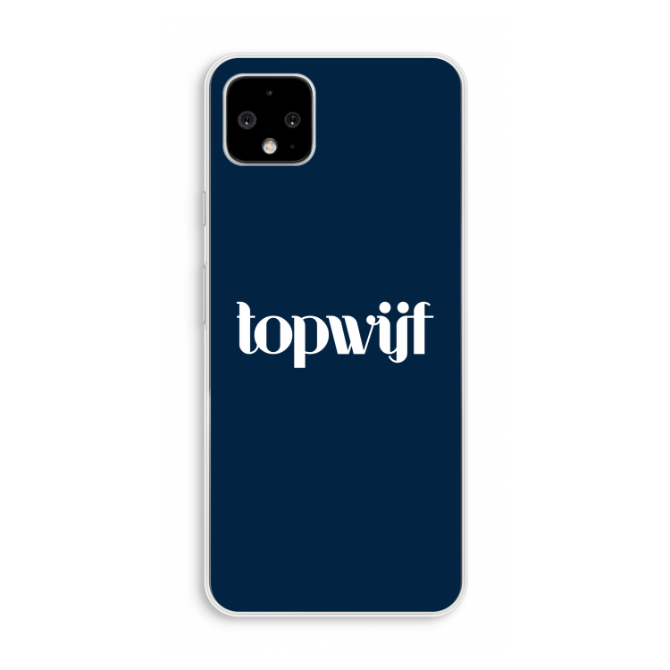Topwijf Navy: Pixel 4 XL Transparant Hoesje