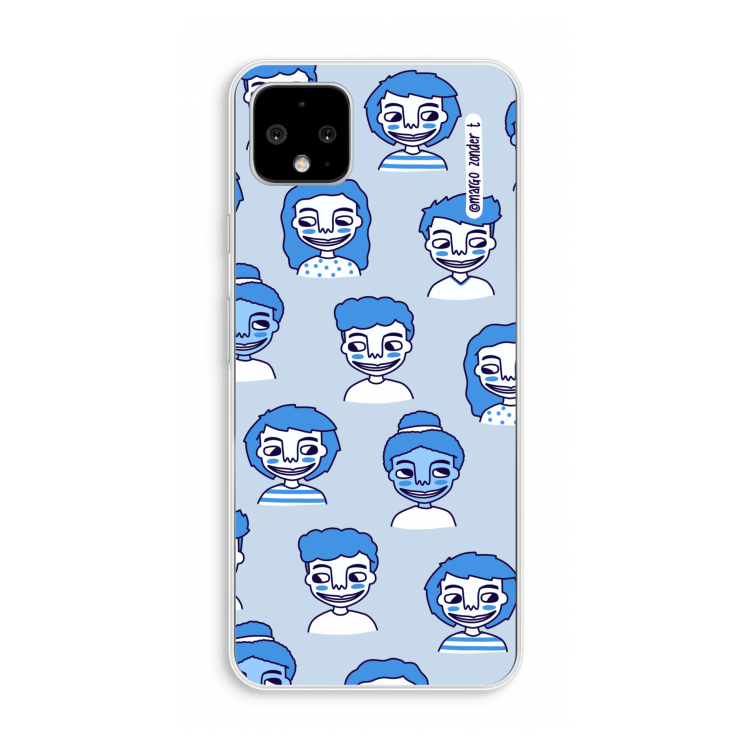 Gezichtjes: Pixel 4 XL Transparant Hoesje