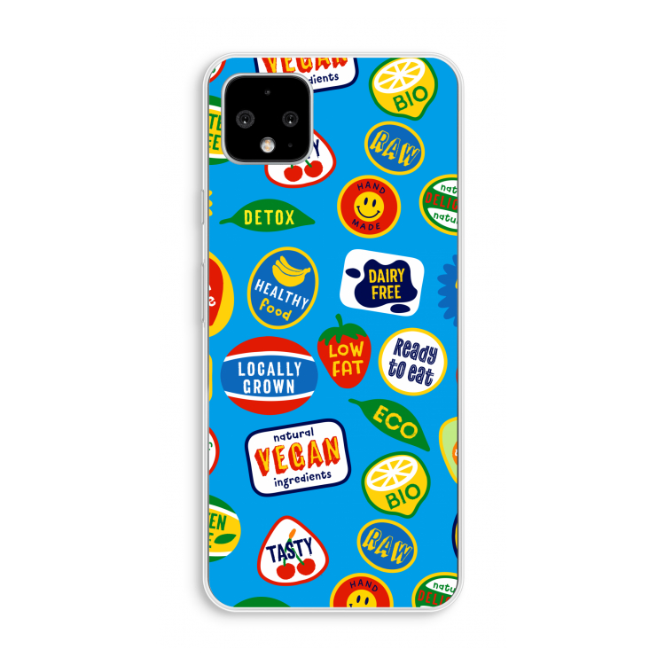 Fruitsticker: Pixel 4 XL Transparant Hoesje