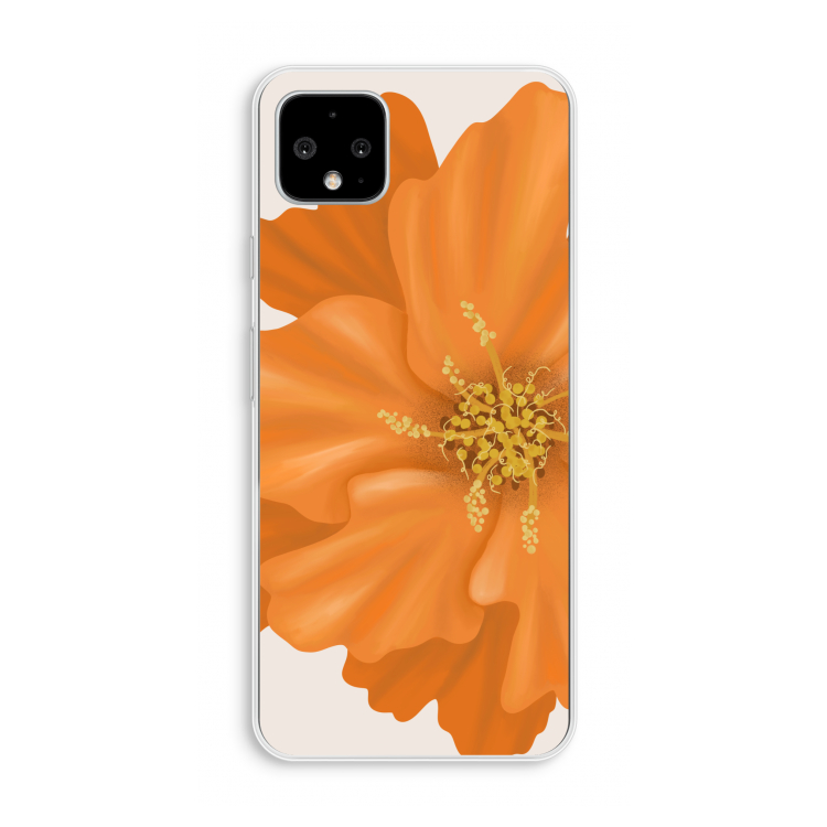 Orange Ellila flower: Pixel 4 XL Transparant Hoesje