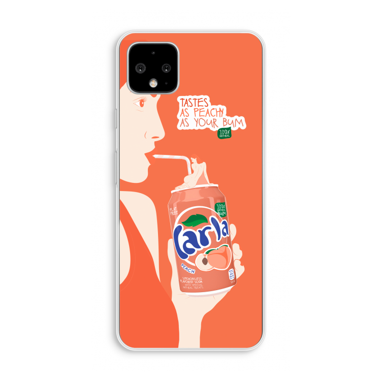 Peach please!: Pixel 4 XL Transparant Hoesje