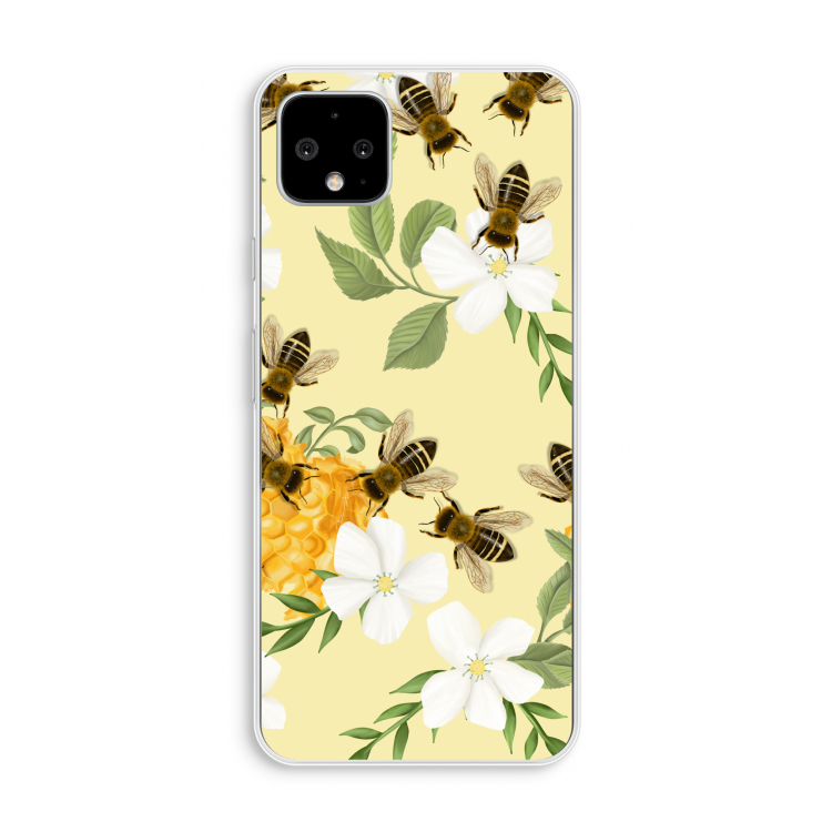 No flowers without bees: Pixel 4 XL Transparant Hoesje