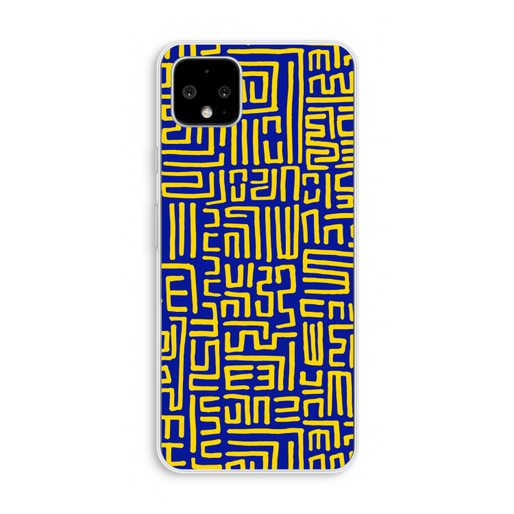 Majorelle Blue Print: Pixel 4 XL Transparant Hoesje
