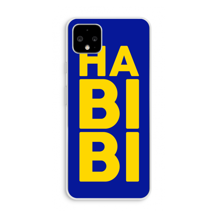 Habibi Blue: Pixel 4 XL Transparant Hoesje