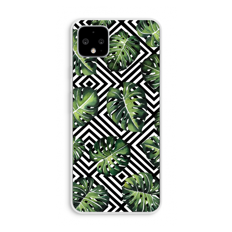 Geometrische jungle: Pixel 4 XL Transparant Hoesje
