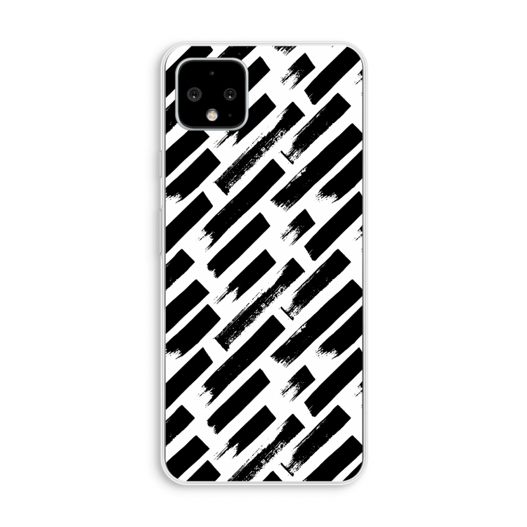 Zwarte vegen: Pixel 4 XL Transparant Hoesje