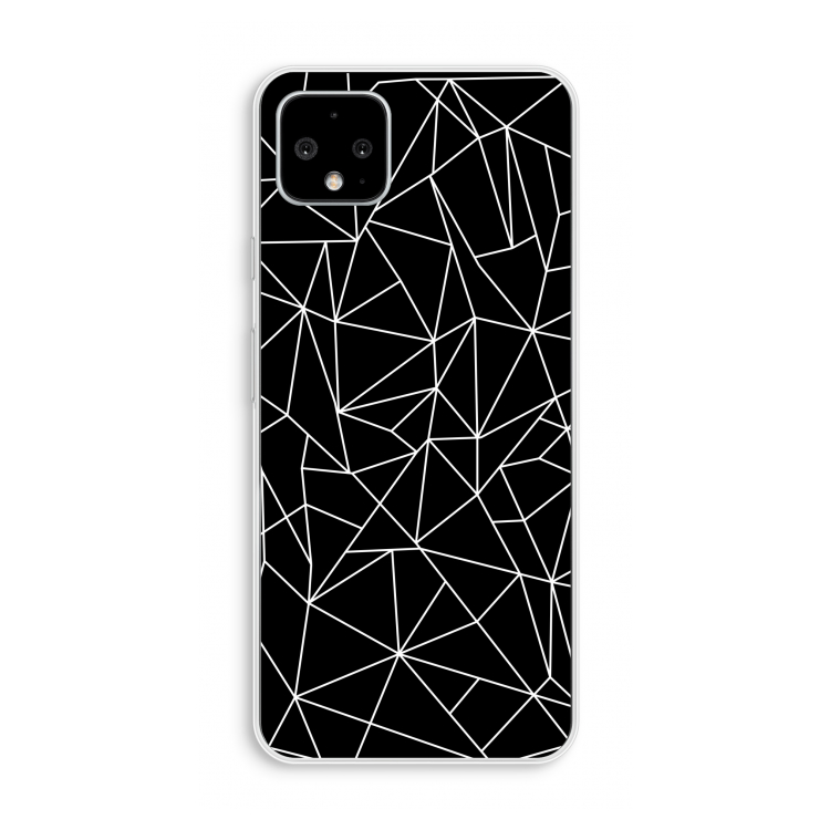 Geometrische lijnen wit: Pixel 4 XL Transparant Hoesje