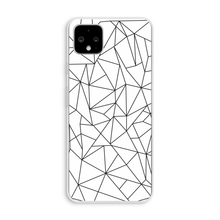 Geometrische lijnen zwart: Pixel 4 XL Transparant Hoesje