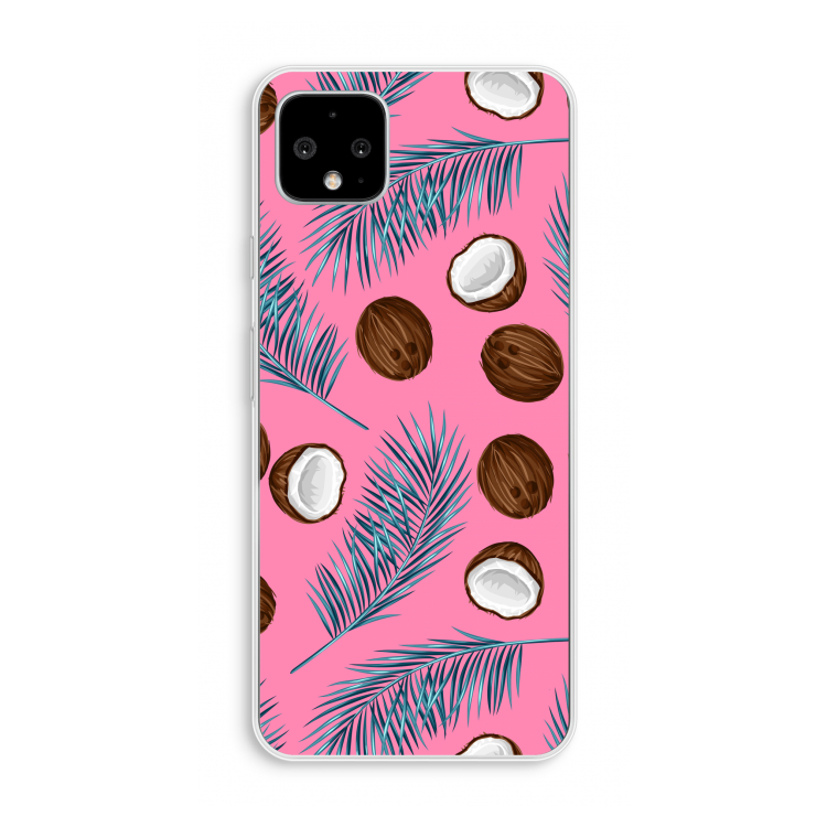 Kokosnoot roze: Pixel 4 XL Transparant Hoesje