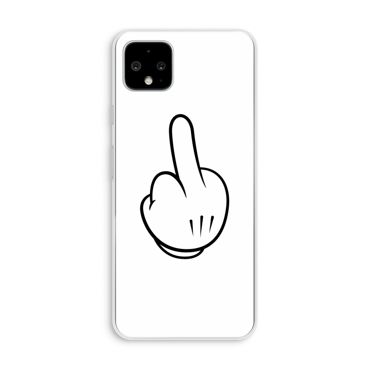 Middle finger white: Pixel 4 XL Transparant Hoesje