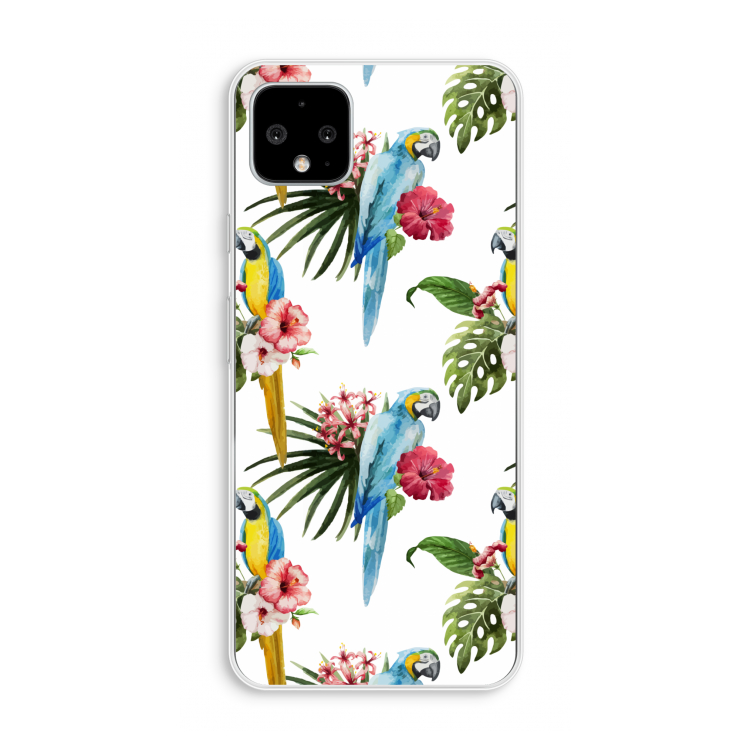 Kleurrijke papegaaien: Pixel 4 XL Transparant Hoesje