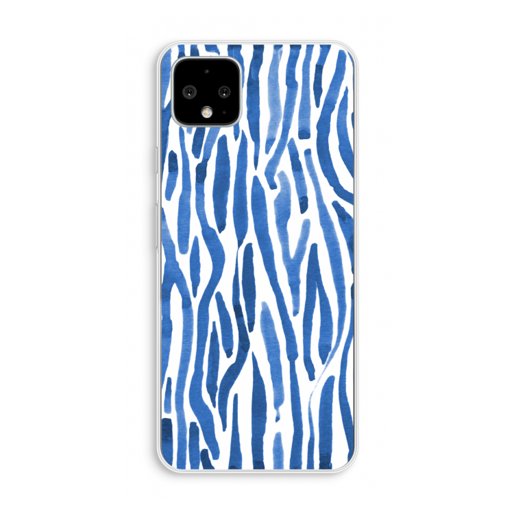 Blauwe nerven: Pixel 4 XL Transparant Hoesje