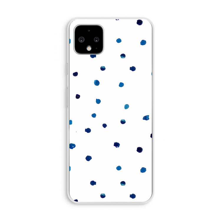 Blauwe stippen: Pixel 4 XL Transparant Hoesje