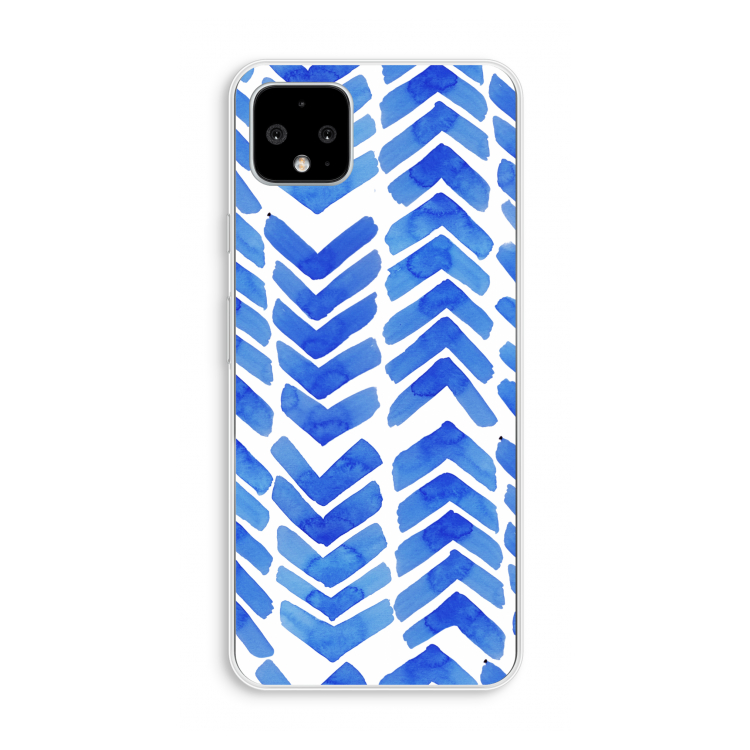 Blauwe pijlen: Pixel 4 XL Transparant Hoesje
