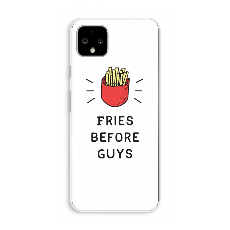Fries before guys: Pixel 4 XL Transparant Hoesje