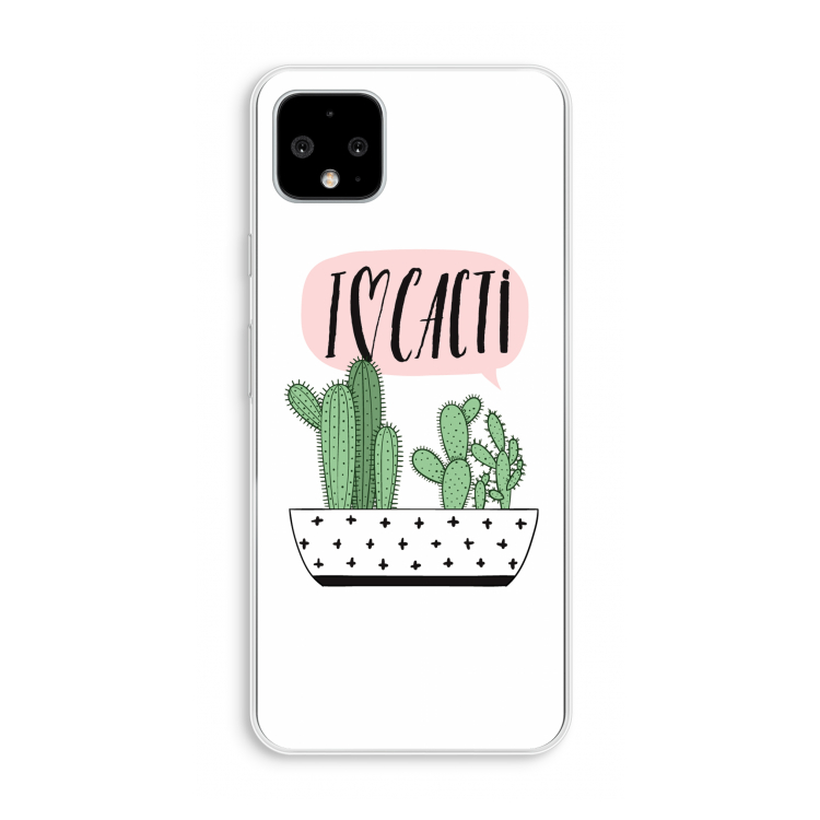 I love cacti: Pixel 4 XL Transparant Hoesje