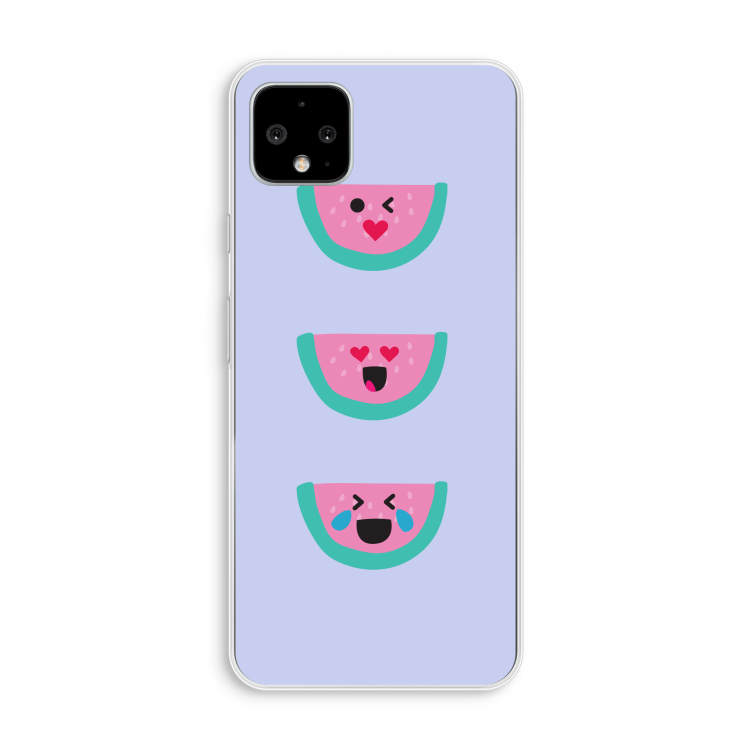 Smiley watermeloen: Pixel 4 XL Transparant Hoesje