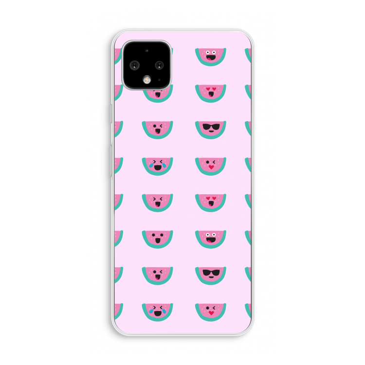 Smiley watermeloenprint: Pixel 4 XL Transparant Hoesje