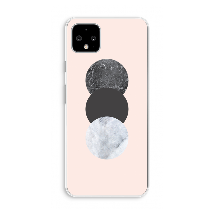 Marmeren cirkels: Pixel 4 XL Transparant Hoesje