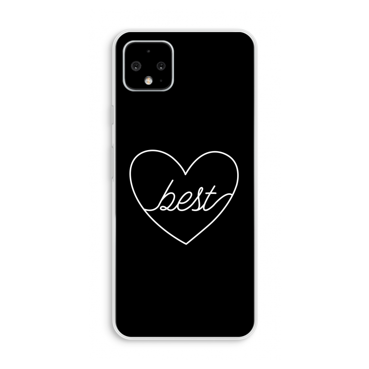 Best heart black: Pixel 4 XL Transparant Hoesje