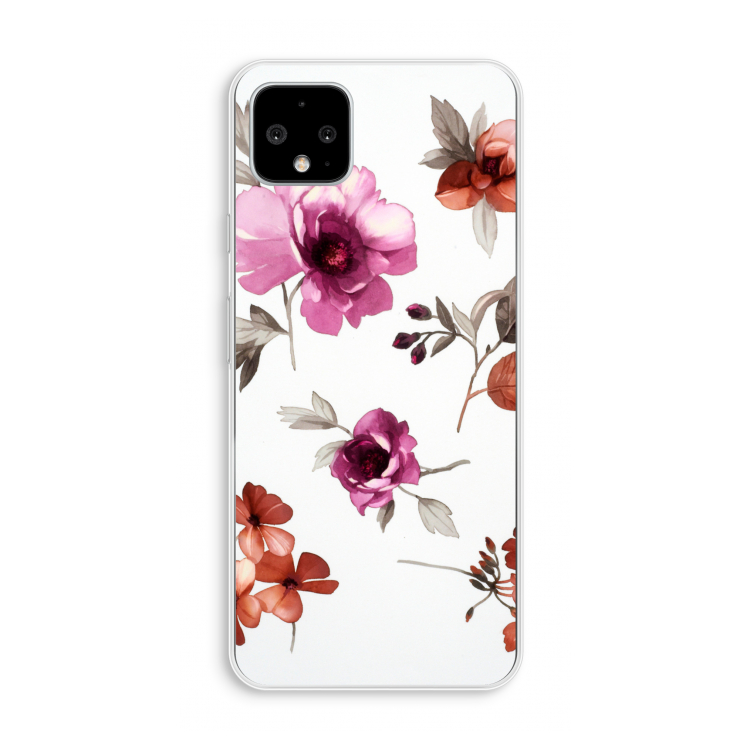 Geschilderde bloemen: Pixel 4 XL Transparant Hoesje
