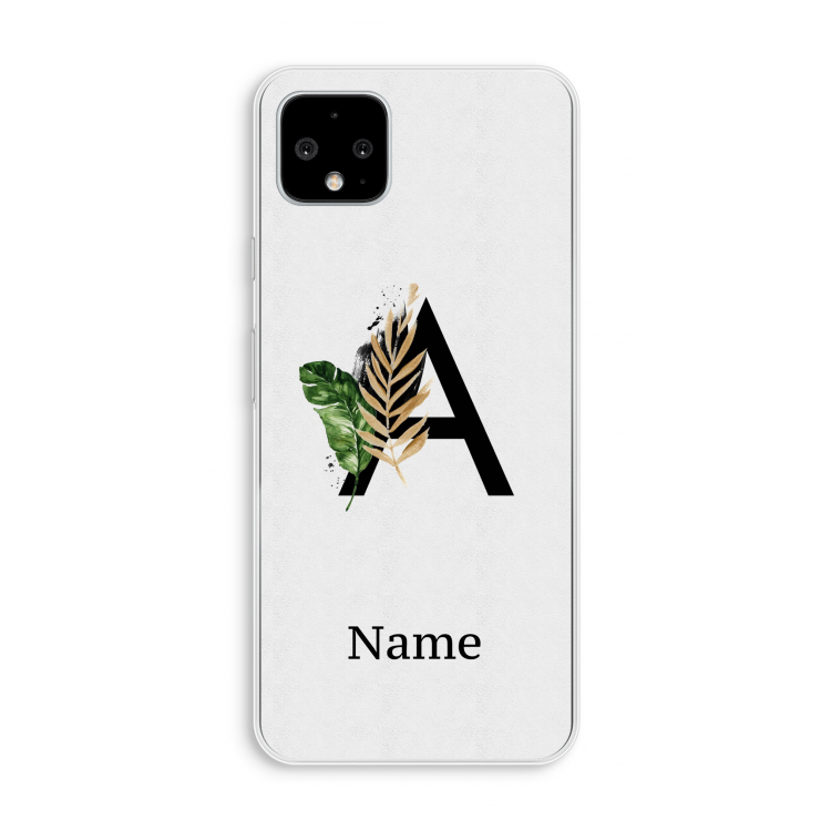Charcoal Flora: Pixel 4 XL Transparant Hoesje