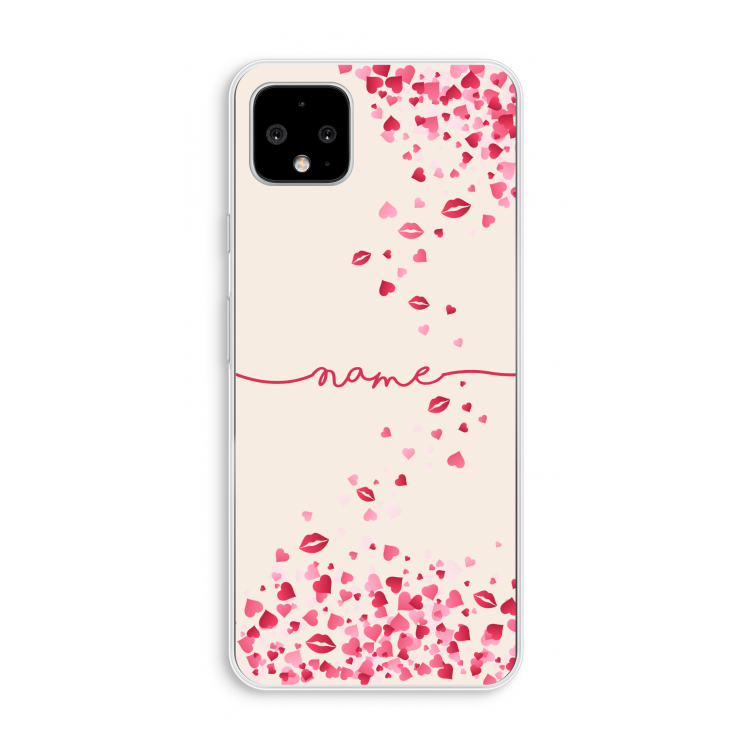 Hartjes en kusjes: Pixel 4 XL Transparant Hoesje