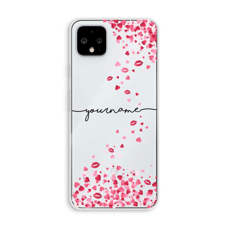 Hartjes en kusjes: Pixel 4 XL Transparant Hoesje
