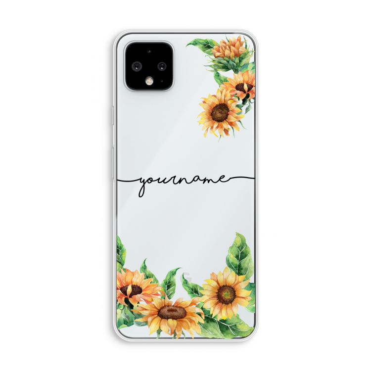 Zonnebloemen: Pixel 4 XL Transparant Hoesje
