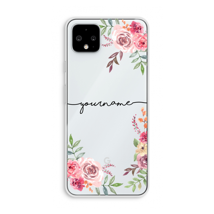 Rozen: Pixel 4 XL Transparant Hoesje