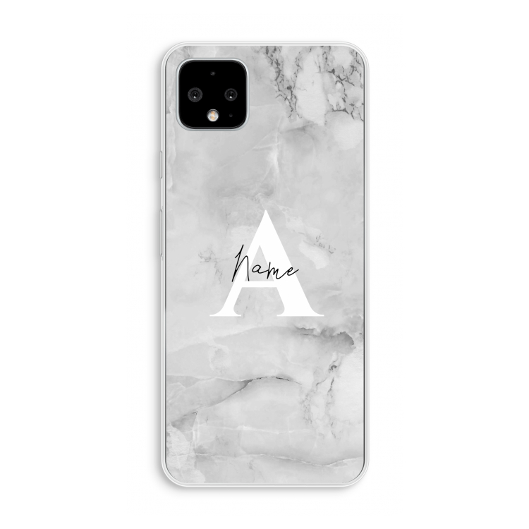 Ivory Marble: Pixel 4 XL Transparant Hoesje