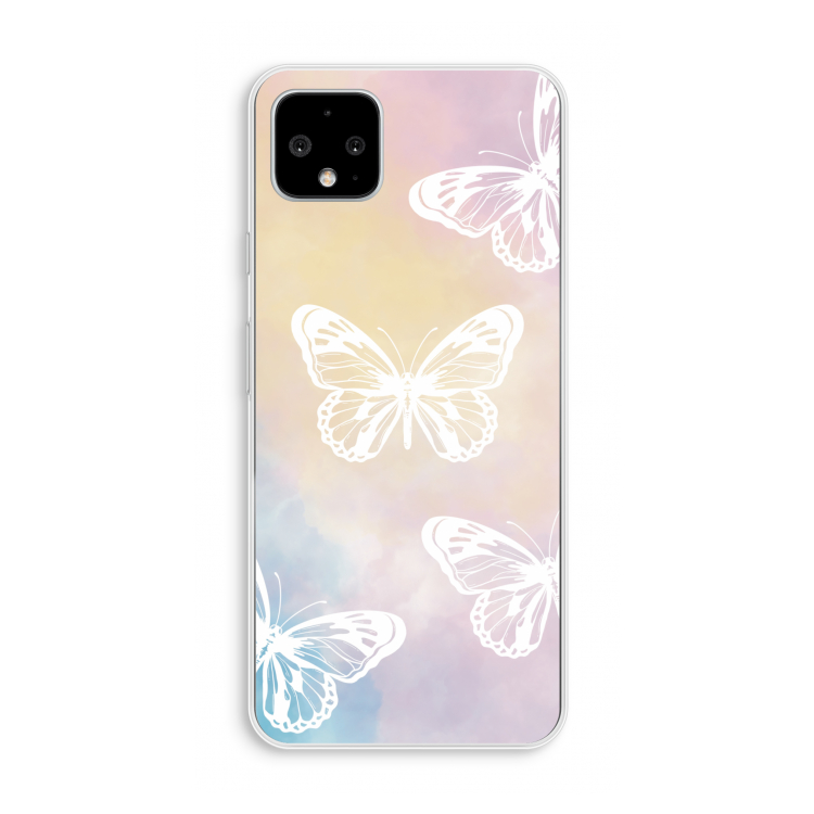 White butterfly: Pixel 4 XL Transparant Hoesje