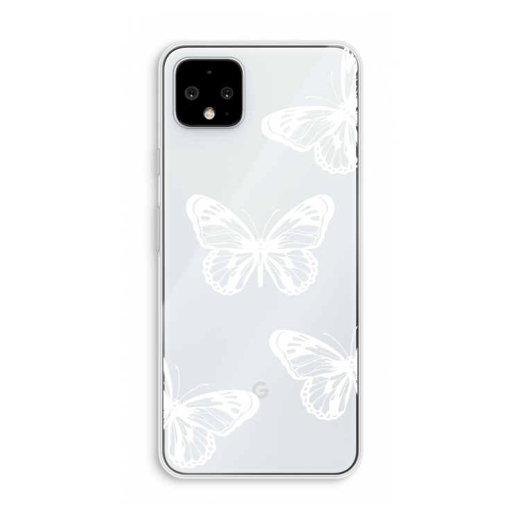 White butterfly: Pixel 4 XL Transparant Hoesje