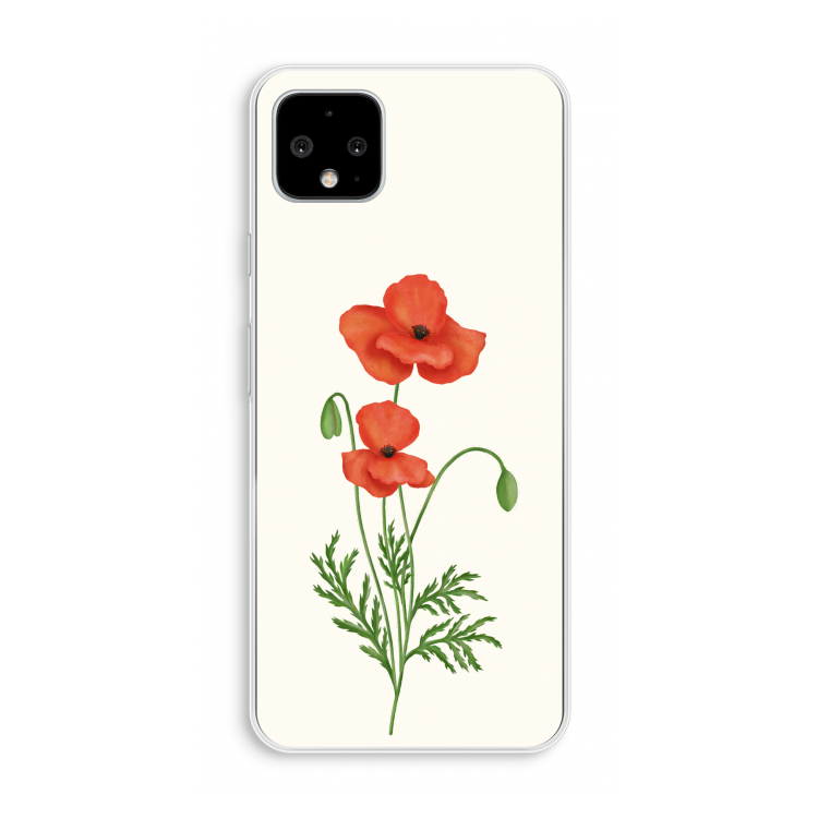 Red poppy: Pixel 4 XL Transparant Hoesje